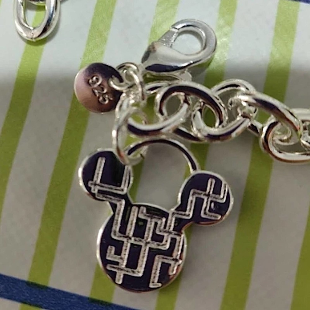 Sterling Silver Mickey Mouse Charm Bracelet - Picture 3 of 8
